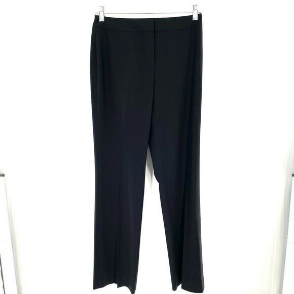 Lafayette 148 Menswear Womens Trousers Dress Pants Wool Blend Pleated Black 2 - Picture 1 of 7